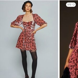 Maeve sweetheart velvet mini dress